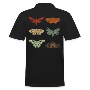 Moth Retro Vintage Moths - Men's Polo Shirt - black - Back - Kai (181cm)