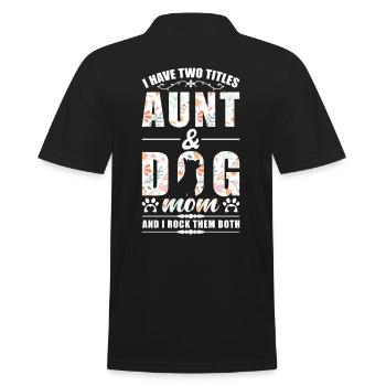 Tante & Hunde Mama - Männer Poloshirt - Schwarz - Hinten - Kai (181cm)