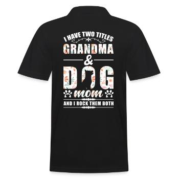 Grandma & Dogs Mama - Men's Polo Shirt - black - Back - Kai (181cm)
