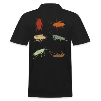 Cockroach TIE DYE Vintage Cockroaches - Men's Polo Shirt - black - Back - Kai (181cm)