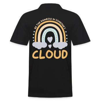 Sei Ein Regenbogen In Der Wolke Eines Anderen - Männer Poloshirt - Schwarz - Hinten - Kai (181cm)