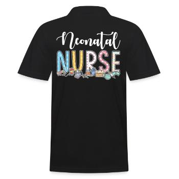 Gift idea for neonatal nurse - Men's Polo Shirt - black - Back - Kai (181cm)
