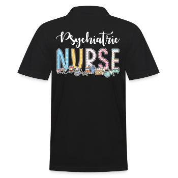 Idée cadeau pour les infirmières psychiatriques - Polo Homme - noir - Dos - Kai (181cm)