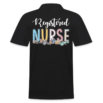 Gift idea for registered nurses - Men's Polo Shirt - black - Back - Kai (181cm)