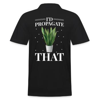 Sansevieria plant lovers, I would - Men's Polo Shirt - black - Back - Kai (181cm)