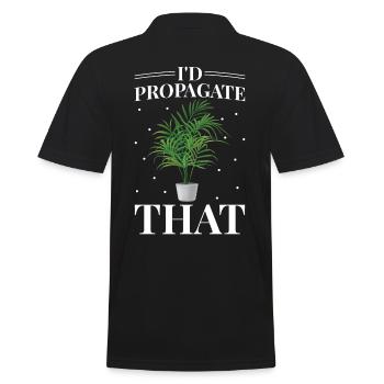 Kentia plant lovers I would propagate - Men's Polo Shirt - black - Back - Kai (181cm)