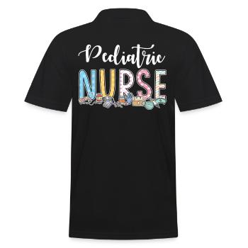 Geschenkidee Für Kinderkrankenschwestern - Männer Poloshirt - Schwarz - Hinten - Kai (181cm)