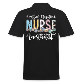 Infirmière anesthésiste certifiée - Polo Homme - noir - Dos - Kai (181cm)