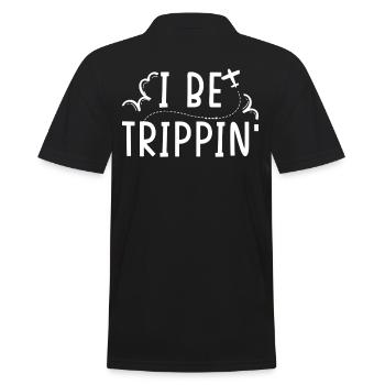Reise Reise Reisen Ich Bin Trippin' - Männer Poloshirt - Schwarz - Hinten - Kai (181cm)