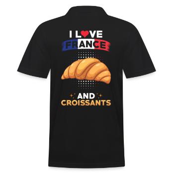 Croissant Frankreich Französische Küche - Männer Poloshirt - Schwarz - Hinten - Kai (181cm)