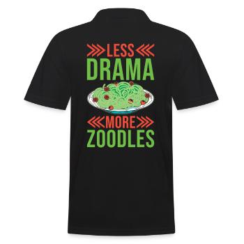 Zoodles Zucchini Pasta Saying - Men's Polo Shirt - black - Back - Kai (181cm)