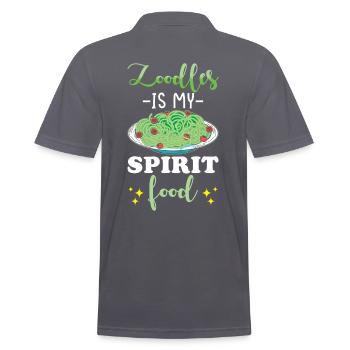 Zoodles Zucchini Pasta Saying - Men's Polo Shirt - charcoal grey - Back - Nico (186cm)