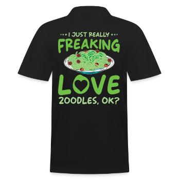 Zoodles Zucchini Pasta Saying - Men's Polo Shirt - black - Back - Kai (181cm)
