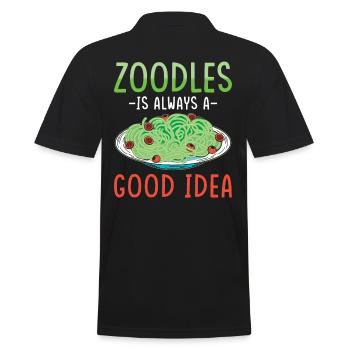 Zoodles Zucchini Pasta Saying - Men's Polo Shirt - black - Back - Kai (181cm)