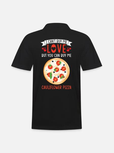 Cauliflower Pizza Vegan Vegetarian Vegetables - Men's Polo Shirt - black