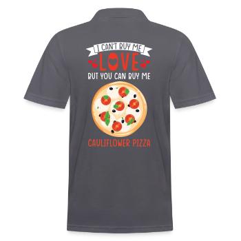 Pizza au chou-fleur Légumes végétariens végétaliens - Polo Homme - charbon - Dos - Nico (186cm)