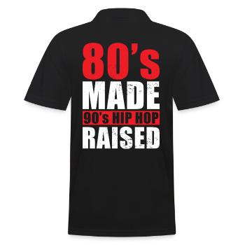 80s Made 90s Hip Hop Growing Up - Men's Polo Shirt - black - Back - Kai (181cm)