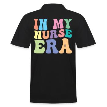 Krankenschwester Retro Groovy In Meiner - Männer Poloshirt - Schwarz - Hinten - Kai (181cm)