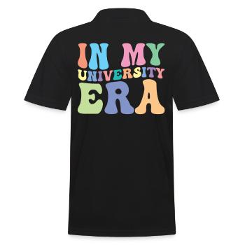 Universtität Retro Groovy Student - Männer Poloshirt - Schwarz - Hinten - Kai (181cm)