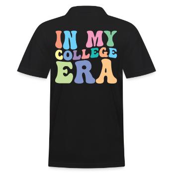 College Retro Groovy Student - Men's Polo Shirt - black - Back - Kai (181cm)