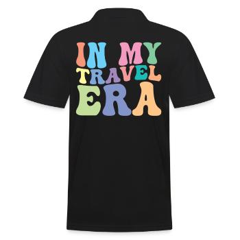 Reise Urlaub Retro Groovy - Männer Poloshirt - Schwarz - Hinten - Kai (181cm)