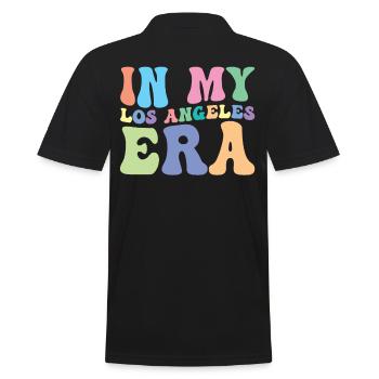 Los Angeles Retro Groovy - Männer Poloshirt - Schwarz - Hinten - Kai (181cm)