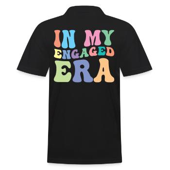 Engagement Retro Groovy Fiancée - Men's Polo Shirt - black - Back - Kai (181cm)