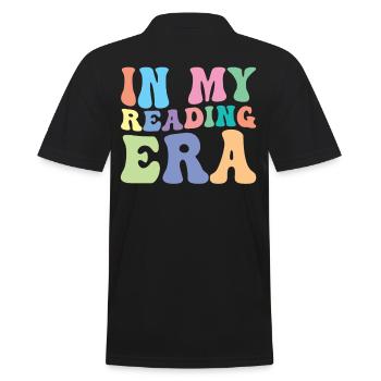 Reading Reader Groovy In My Reading Era - Men's Polo Shirt - black - Back - Kai (181cm)