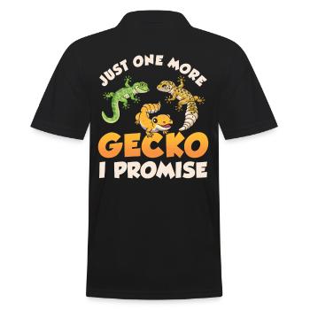 Gecko Lustig Nur noch einen Gecko Versprochen - Männer Poloshirt - Schwarz - Hinten - Kai (181cm)