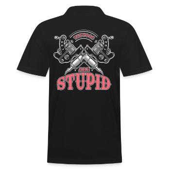 Tattoos Sind Dumm - Männer Poloshirt - Schwarz - Hinten - Kai (181cm)