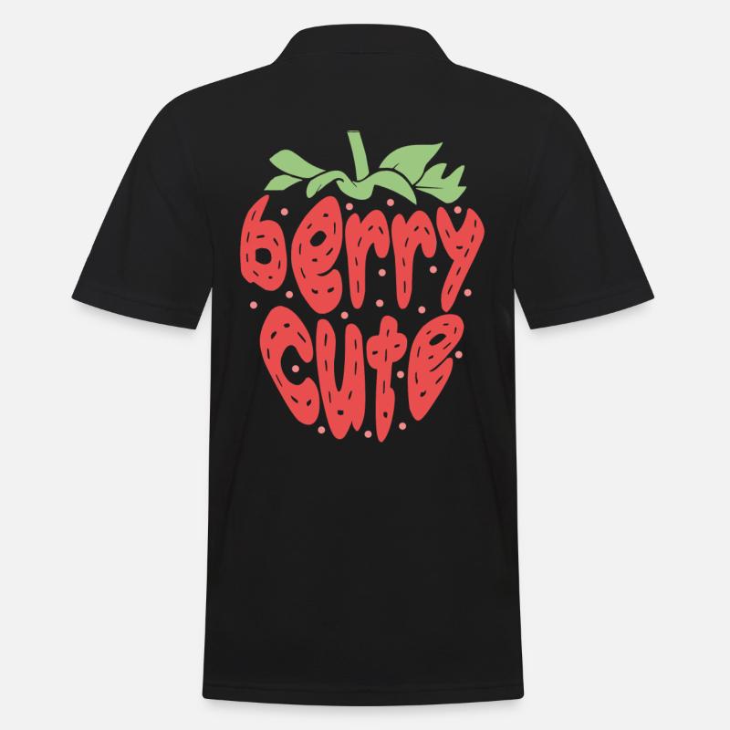 Frucht Fruitarian Erdbeere Beere - Männer Poloshirt - Schwarz