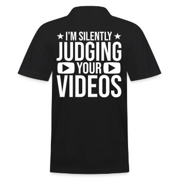 Reaction Streamer Video Reaktion Content Creator - Men's Polo Shirt - black - Back - Kai (181cm)