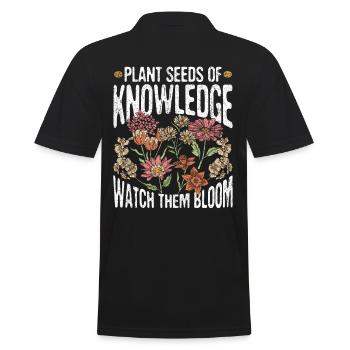 Enseignant Graines de plantes de fleurs sauvages de la connaissance - Polo Homme - noir - Dos - Kai (181cm)