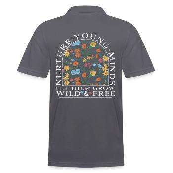 Enseignant Wildflower Young Minds les laisser grandir - Polo Homme - charbon - Dos - Nico (186cm)
