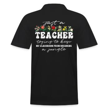 Teacher Funny Flower Classroom Jungle - Men's Polo Shirt - black - Back - Kai (181cm)