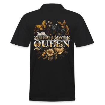 Wildflower Queen Floral Nature Butterfly - Men's Polo Shirt - black - Back - Kai (181cm)