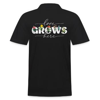 Wildblumenblume Blumenliebe wächst hier Familie - Männer Poloshirt - Schwarz - Hinten - Kai (181cm)