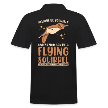 Flying Squirrel Lover - Men's Polo Shirt - black - Back - Kai (181cm)