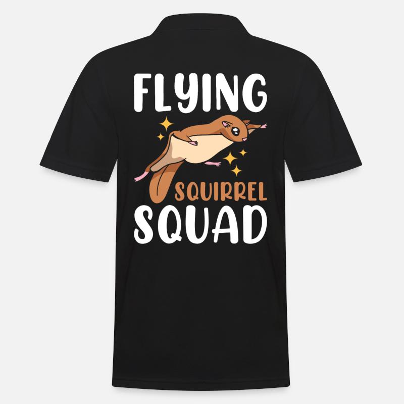 Fliegende Eichhörnchen-Truppe - Männer Poloshirt - Schwarz