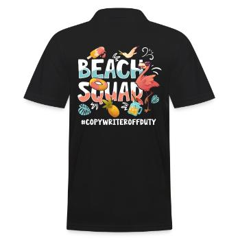 Texter Vacation Beach Group - Männer Poloshirt - Schwarz - Hinten - Kai (181cm)