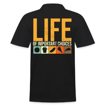 Snack Food Design Life Of Important Choices Funny - Men's Polo Shirt - black - Back - Kai (181cm)