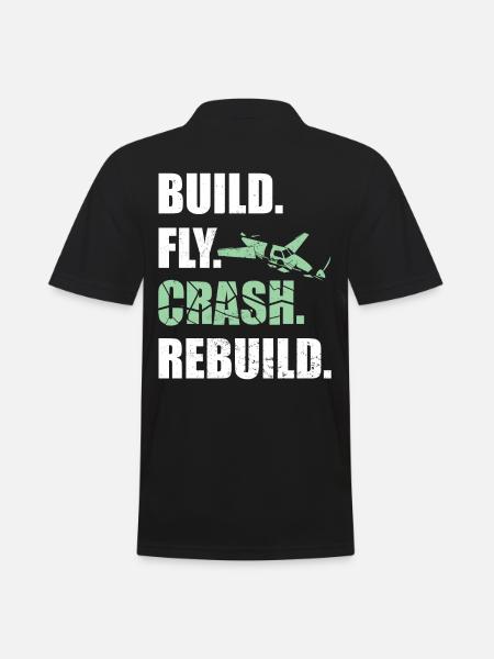 RC Model Airplane Pilot Gift - Men's Polo Shirt - black