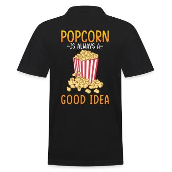 Popcorn amant cadeau drôle pop-corn - Polo Homme - noir - Dos - Kai (181cm)