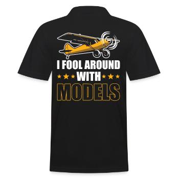 RC Modellflugzeug Pilot Geschenk - Männer Poloshirt - Schwarz - Hinten - Kai (181cm)
