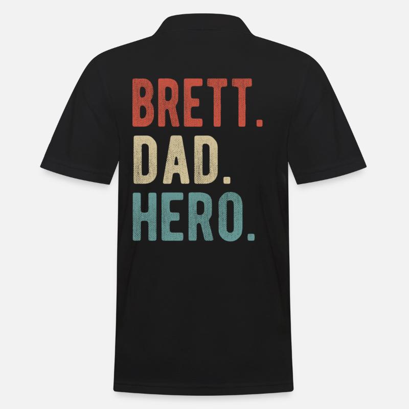 Brett Dad Held - Männer Poloshirt - Schwarz