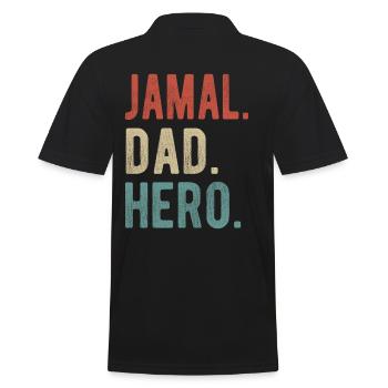 Jamal Papa Held - Männer Poloshirt - Schwarz - Hinten - Kai (181cm)