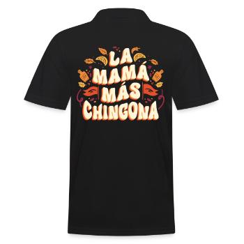 La Mama Mas Chingona Spanish Mothers Day Hispanic - Men's Polo Shirt - black - Back - Kai (181cm)