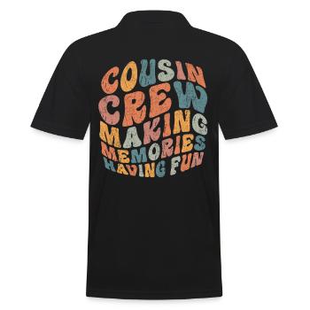 Cousin équipage vacances Souvenir Groovy Vintage - Polo Homme - noir - Dos - Kai (181cm)