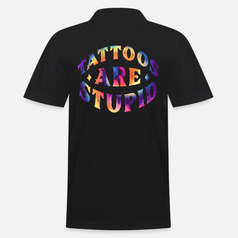 Tattoos sind dumm - Männer Poloshirt - Schwarz