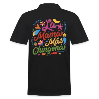 La Mama Mas Chingona Spanish Mothers Day Hispanic - Men's Polo Shirt - black - Back - Kai (181cm)